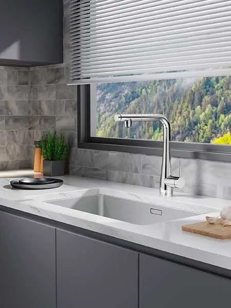 Cocinas pequeñas con desayunador 11 Grifo de Osmosis con Caño Extraíble Cromado - Vista Frontal
