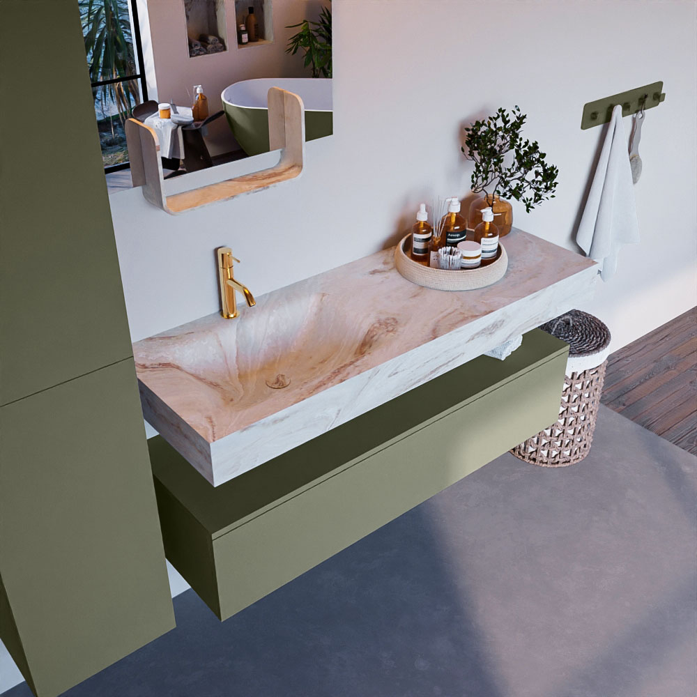 MONDIAZ ALAN-DLUX 130cm mueble de baño Army 1 cajón. Lavabo CLOUD Izquierda 1 orificio color Frappe. 1 MONDIAZ ALAN-DLUX 130cm mueble de baño Army 1 cajón. Lavabo CLOUD Izquierda 1 orificio color Frappe.