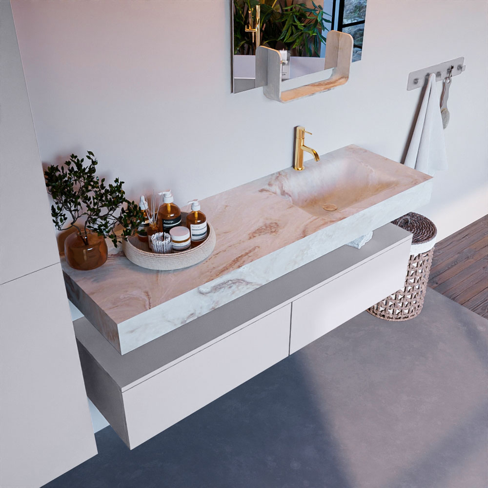 MONDIAZ ALAN-DLUX 150cm mueble de baño Cale 2 cajones. Lavabo CLOUD Derecho 1 orificio color Frappe. 1 MONDIAZ ALAN-DLUX 150cm mueble de baño Cale 2 cajones. Lavabo CLOUD Derecho 1 orificio color Frappe.