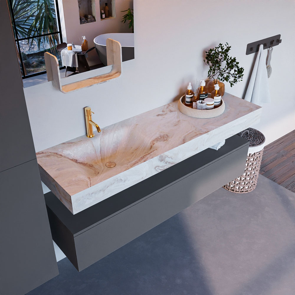 MONDIAZ ALAN-DLUX 150cm mueble de baño Plata 1 cajón. Lavabo CLOUD Izquierda 1 orificio color Frappe. 1 MONDIAZ ALAN-DLUX 150cm mueble de baño Plata 1 cajón. Lavabo CLOUD Izquierda 1 orificio color Frappe.