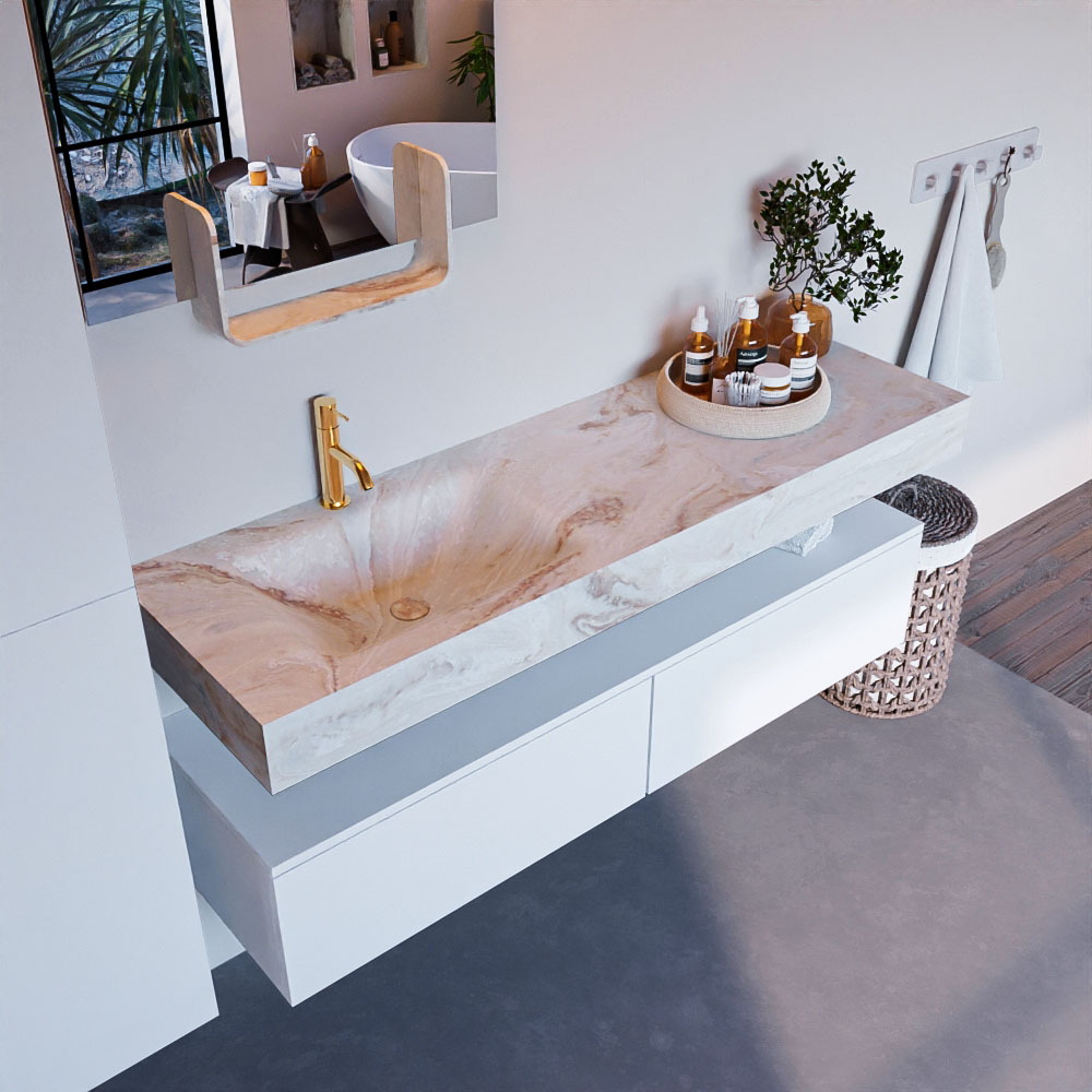 MONDIAZ ALAN-DLUX 150cm mueble de baño Talc 2 cajones. Lavabo CLOUD Izquierda 1 orificio color Frappe. 1 MONDIAZ ALAN-DLUX 150cm mueble de baño Talc 2 cajones. Lavabo CLOUD Izquierda 1 orificio color Frappe.