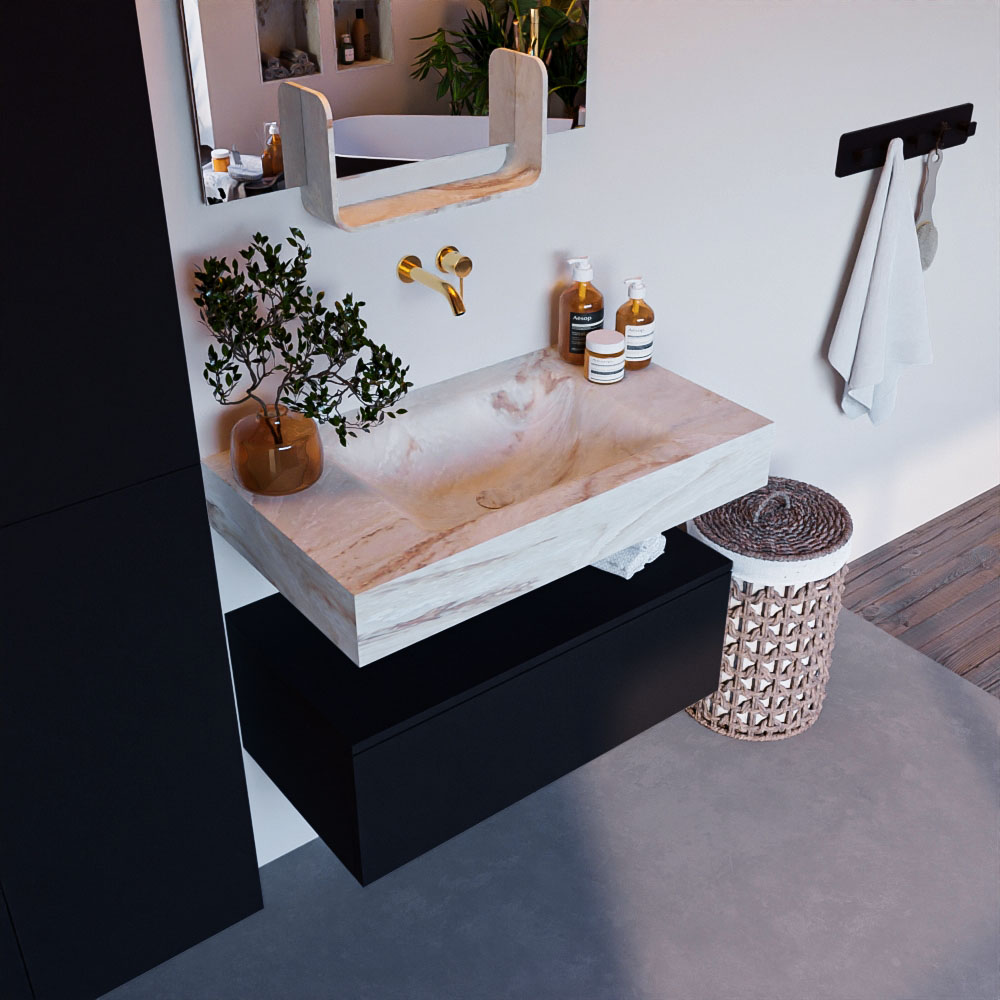 MONDIAZ ALAN-DLUX 80cm mueble de baño Urban 1 cajón. Lavabo CLOUD Centro sin orificios color Frappe. 1 MONDIAZ ALAN-DLUX 80cm mueble de baño Urban 1 cajón. Lavabo CLOUD Centro sin orificios color Frappe.