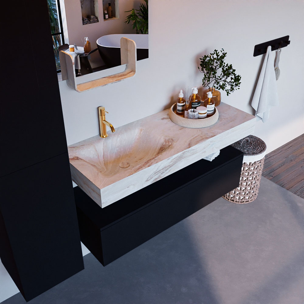 MONDIAZ ALAN-DLUX 120cm mueble de baño Urban 1 cajón. Lavabo CLOUD Izquierda 1 orificio color Frappe. 1 MONDIAZ ALAN-DLUX 120cm mueble de baño Urban 1 cajón. Lavabo CLOUD Izquierda 1 orificio color Frappe.