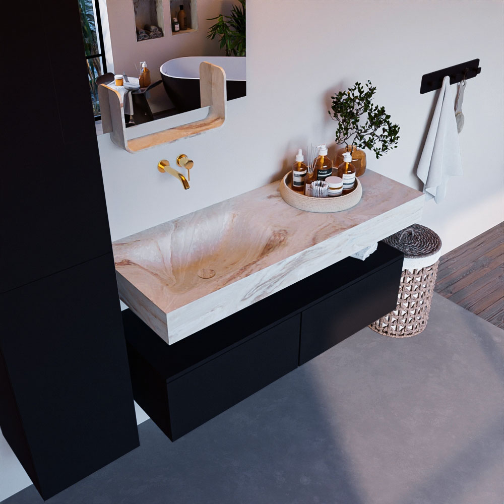 MONDIAZ ALAN-DLUX 120cm mueble de baño Urban 2 cajones. Lavabo CLOUD Izquierda sin orificios color Frappe. 1 MONDIAZ ALAN-DLUX 120cm mueble de baño Urban 2 cajones. Lavabo CLOUD Izquierda sin orificios color Frappe.