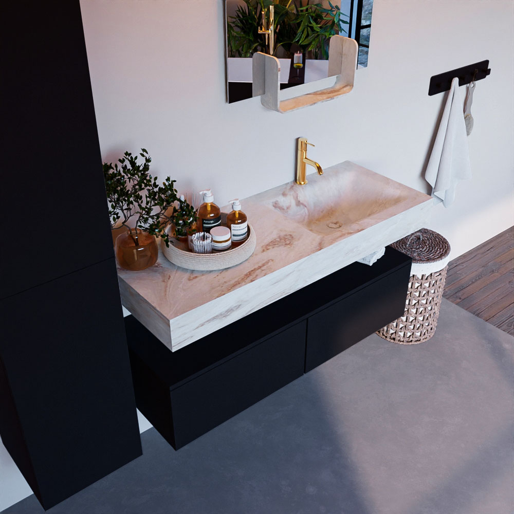MONDIAZ ALAN-DLUX 120cm mueble de baño Urban 2 cajones. Lavabo CLOUD Derecho 1 orificio color Frappe. 1 MONDIAZ ALAN-DLUX 120cm mueble de baño Urban 2 cajones. Lavabo CLOUD Derecho 1 orificio color Frappe.