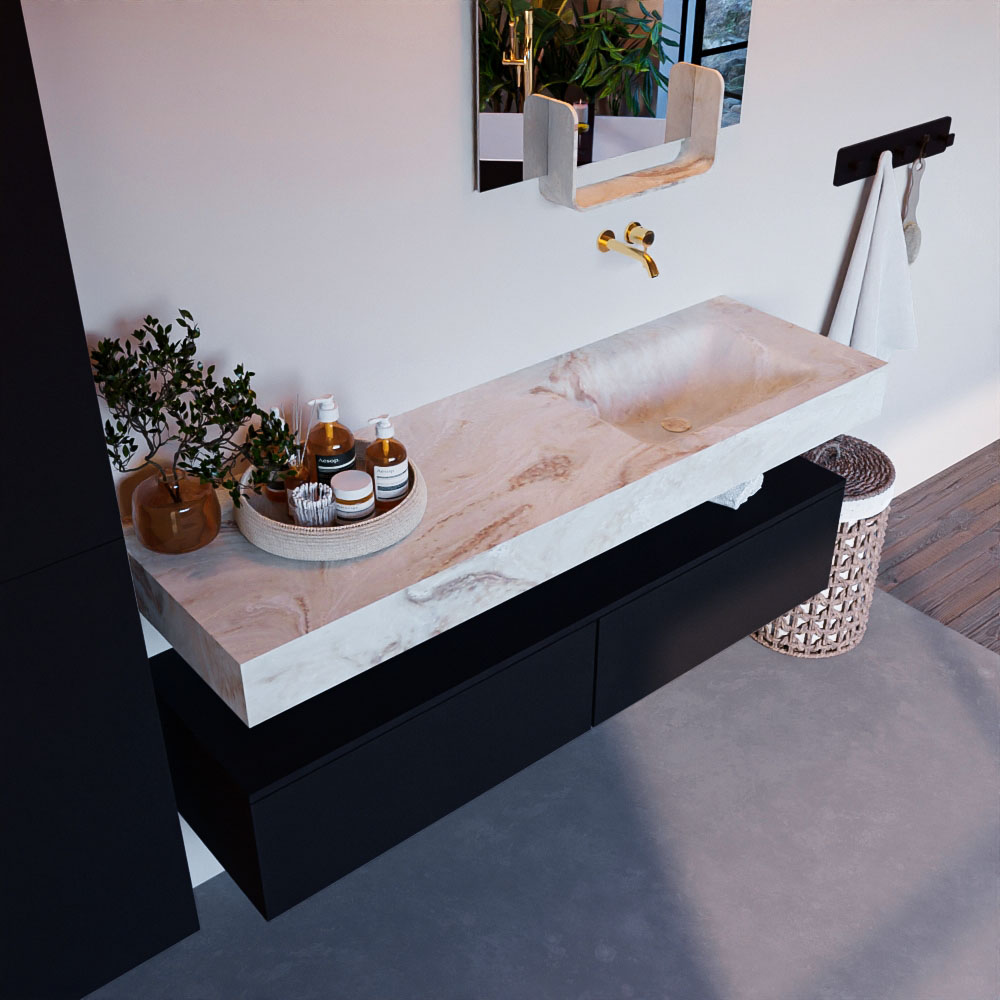 MONDIAZ ALAN-DLUX 150cm mueble de baño Urban 2 cajones. Lavabo CLOUD Derecho sin orificios color Frappe. 1 MONDIAZ ALAN-DLUX 150cm mueble de baño Urban 2 cajones. Lavabo CLOUD Derecho sin orificios color Frappe.