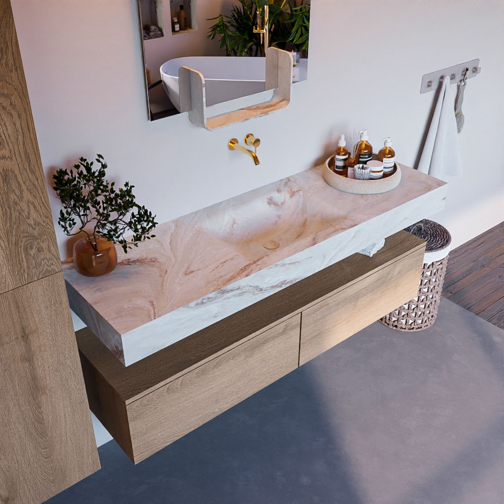 MONDIAZ ALAN-DLUX 150cm mueble de baño Washed Oak 2 cajones. Lavabo CLOUD Centro sin orificios color Frappe. 1 MONDIAZ ALAN-DLUX 150cm mueble de baño Washed Oak 2 cajones. Lavabo CLOUD Centro sin orificios color Frappe.
