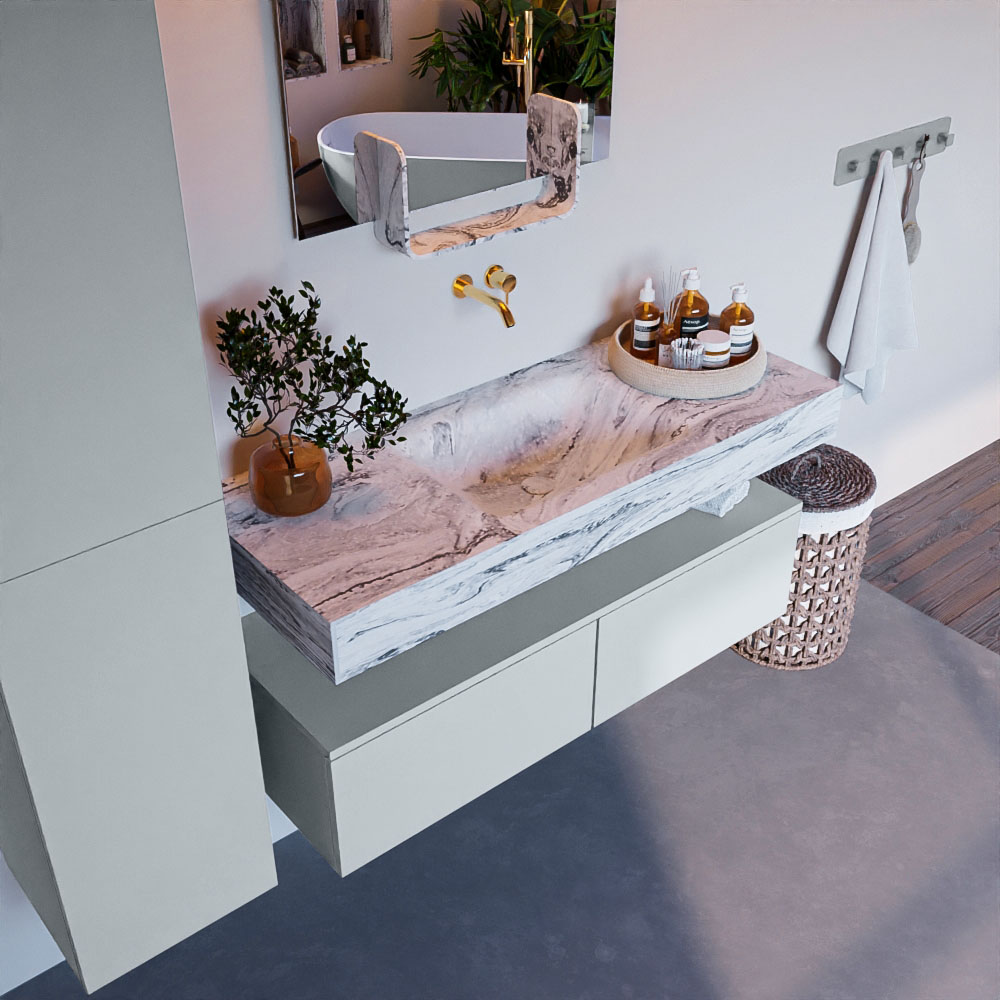 MONDIAZ ALAN-DLUX 120cm mueble de baño Clay 2 cajones. Lavabo CLOUD Centro sin orificios color Glace. 1 MONDIAZ ALAN-DLUX 120cm mueble de baño Clay 2 cajones. Lavabo CLOUD Centro sin orificios color Glace.