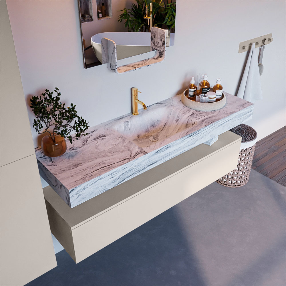 MONDIAZ ALAN-DLUX 150cm mueble de baño Linen 1 cajón. Lavabo CLOUD Centro 1 orificio color Glace. 1 MONDIAZ ALAN-DLUX 150cm mueble de baño Linen 1 cajón. Lavabo CLOUD Centro 1 orificio color Glace.