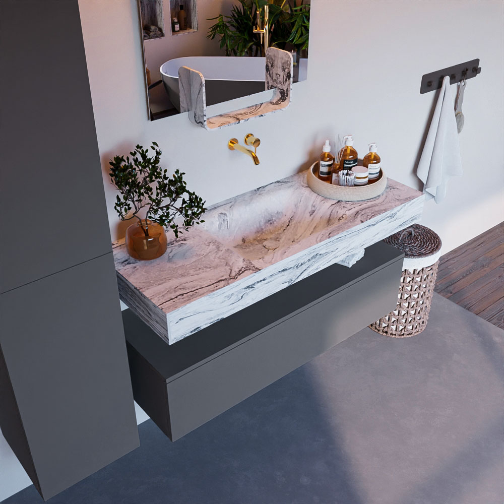 MONDIAZ ALAN-DLUX 120cm mueble de baño Plata 1 cajón. Lavabo CLOUD Centro sin orificios color Glace. 1 MONDIAZ ALAN-DLUX 120cm mueble de baño Plata 1 cajón. Lavabo CLOUD Centro sin orificios color Glace.