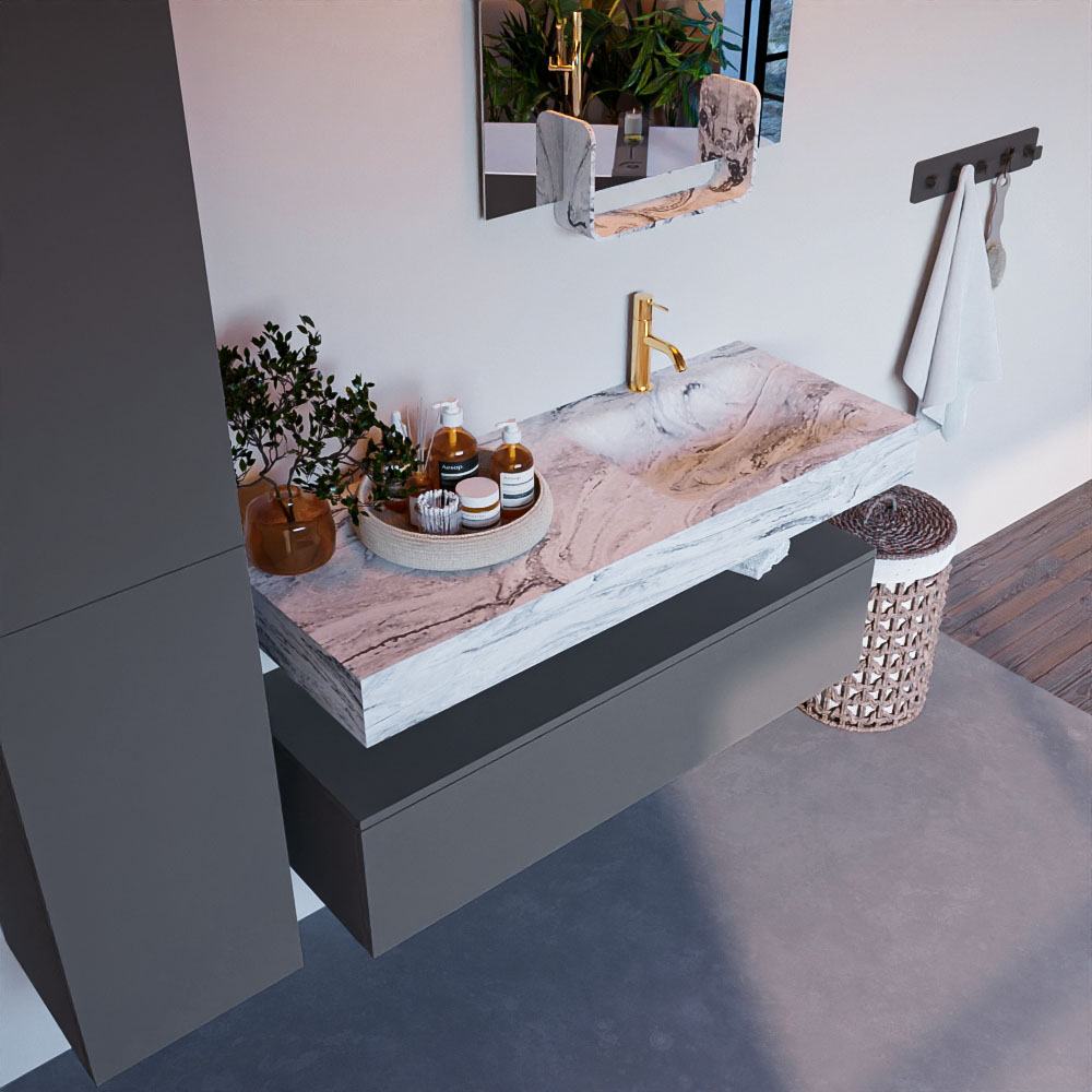 MONDIAZ ALAN-DLUX 120cm mueble de baño Plata 1 cajón. Lavabo CLOUD Derecho 1 orificio color Glace. 1 MONDIAZ ALAN-DLUX 120cm mueble de baño Plata 1 cajón. Lavabo CLOUD Derecho 1 orificio color Glace.
