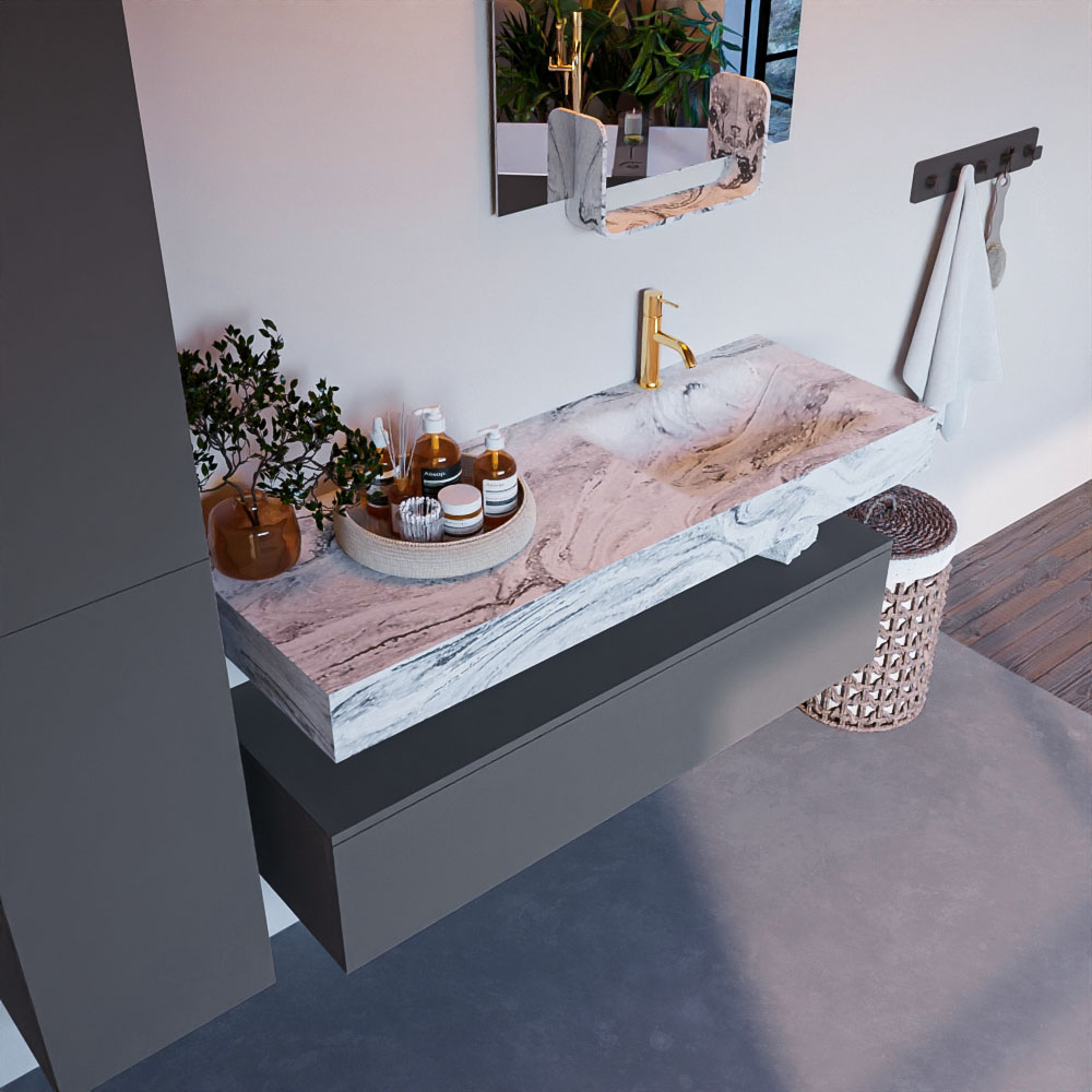 MONDIAZ ALAN-DLUX 130cm mueble de baño Plata 1 cajón. Lavabo CLOUD Derecho 1 orificio color Glace. 1 MONDIAZ ALAN-DLUX 130cm mueble de baño Plata 1 cajón. Lavabo CLOUD Derecho 1 orificio color Glace.