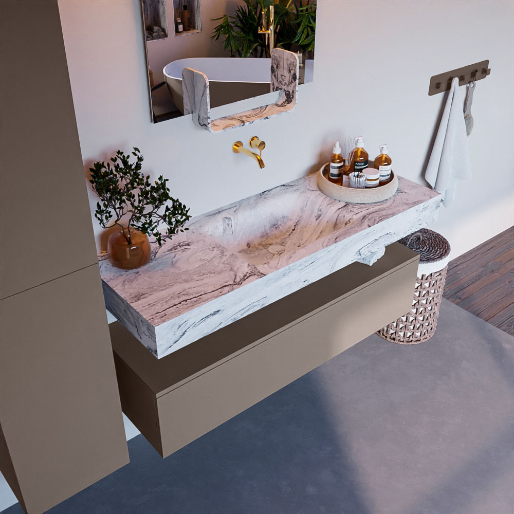 MONDIAZ ALAN-DLUX 130cm mueble de baño Smoke 1 cajón. Lavabo CLOUD Centro sin orificios color Glace. 1 MONDIAZ ALAN-DLUX 130cm mueble de baño Smoke 1 cajón. Lavabo CLOUD Centro sin orificios color Glace.