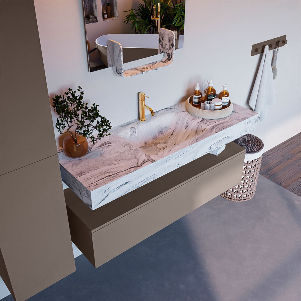 MONDIAZ ALAN-DLUX 130cm mueble de baño Smoke 1 cajón. Lavabo CLOUD Centro 1 orificio color Glace. 1 MONDIAZ ALAN-DLUX 130cm mueble de baño Smoke 1 cajón. Lavabo CLOUD Centro 1 orificio color Glace.
