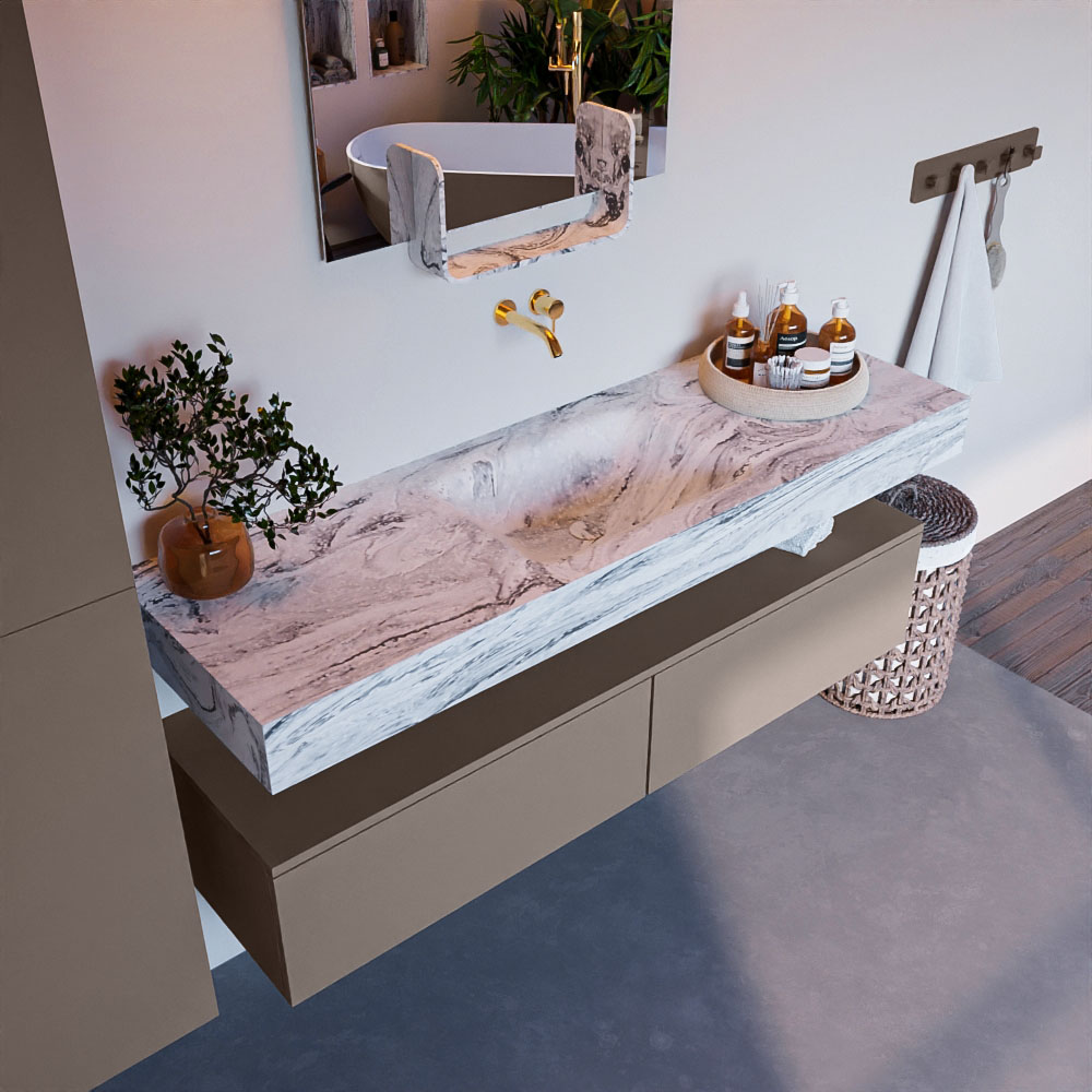 MONDIAZ ALAN-DLUX 150cm mueble de baño Smoke 2 cajones. Lavabo CLOUD Centro sin orificios color Glace. 1 MONDIAZ ALAN-DLUX 150cm mueble de baño Smoke 2 cajones. Lavabo CLOUD Centro sin orificios color Glace.