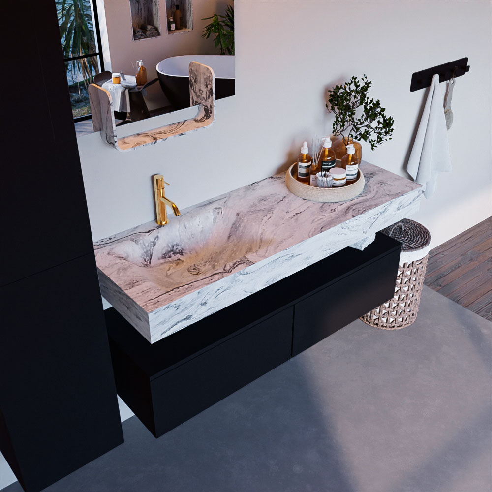 MONDIAZ ALAN-DLUX 130cm mueble de baño Urban 2 cajones. Lavabo CLOUD Izquierda 1 orificio color Glace. 1 MONDIAZ ALAN-DLUX 130cm mueble de baño Urban 2 cajones. Lavabo CLOUD Izquierda 1 orificio color Glace.