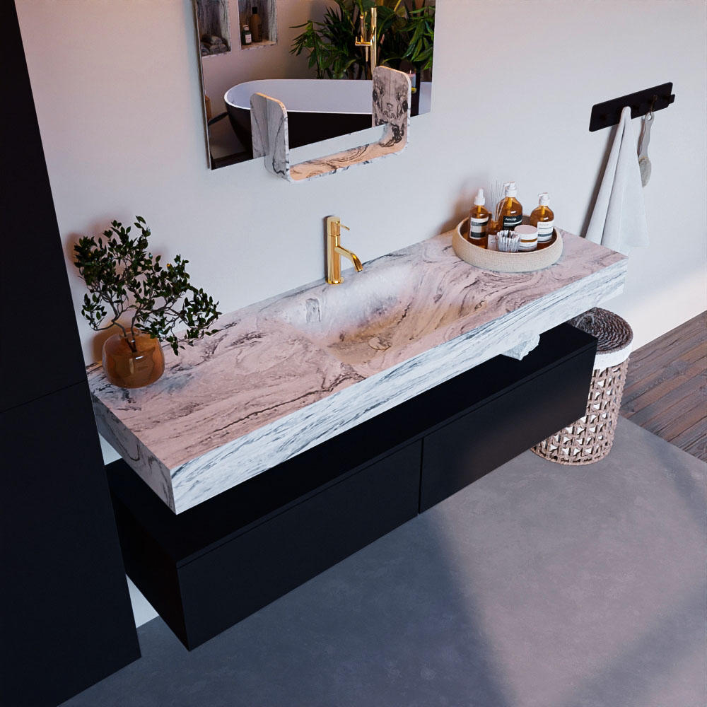 MONDIAZ ALAN-DLUX 150cm mueble de baño Urban 2 cajones. Lavabo CLOUD Centro 1 orificio color Glace. 1 MONDIAZ ALAN-DLUX 150cm mueble de baño Urban 2 cajones. Lavabo CLOUD Centro 1 orificio color Glace.
