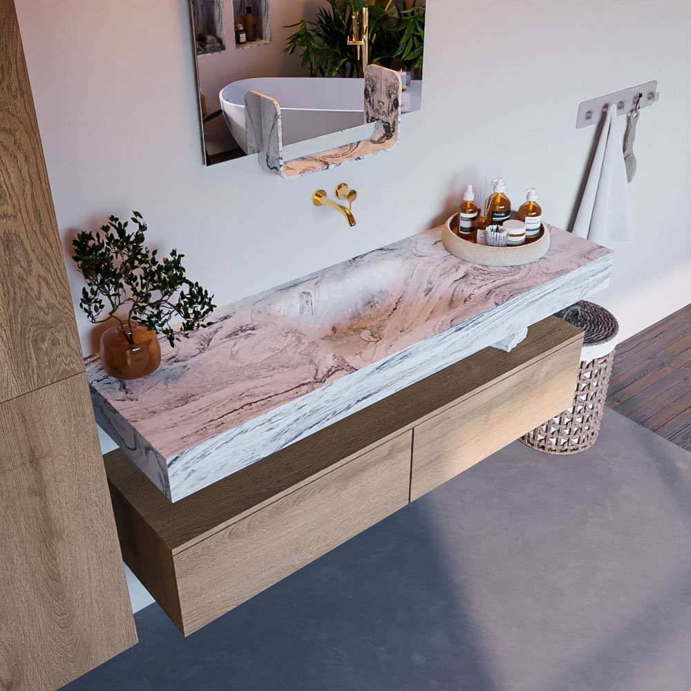 MONDIAZ ALAN-DLUX 150cm mueble de baño Washed Oak 2 cajones. Lavabo CLOUD Centro sin orificios color Glace. 1 MONDIAZ ALAN-DLUX 150cm mueble de baño Washed Oak 2 cajones. Lavabo CLOUD Centro sin orificios color Glace.