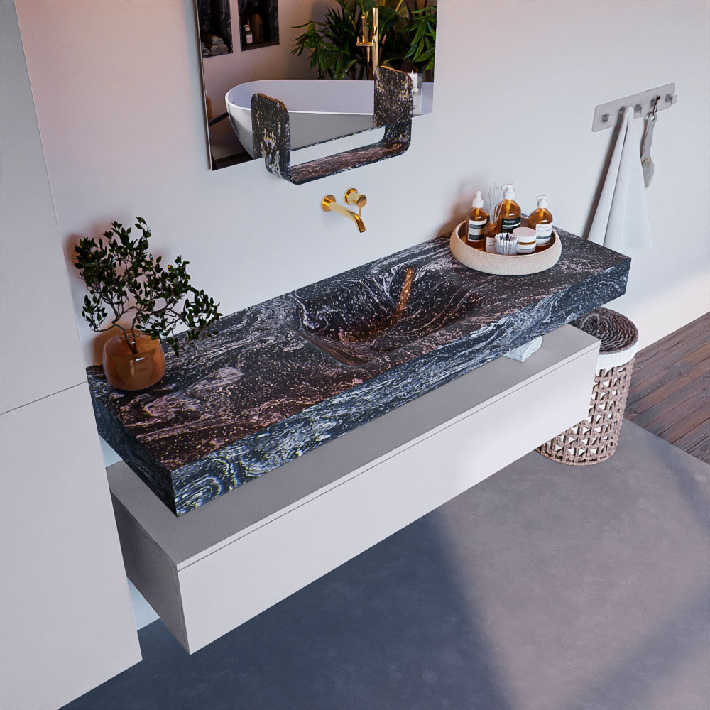 MONDIAZ ALAN-DLUX 150cm mueble de baño Cale 1 cajón. Lavabo CLOUD Centro sin orificios color Lava. 1 MONDIAZ ALAN-DLUX 150cm mueble de baño Cale 1 cajón. Lavabo CLOUD Centro sin orificios color Lava.