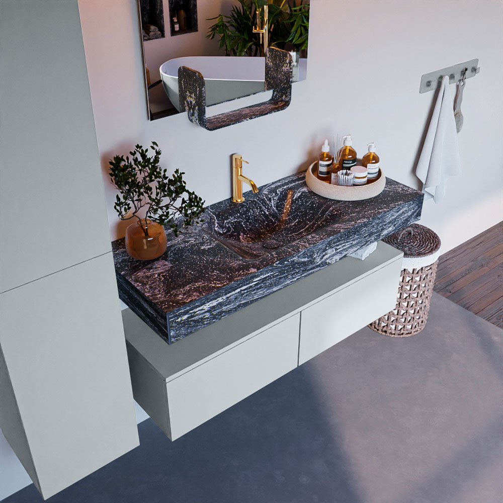 MONDIAZ ALAN-DLUX 120cm mueble de baño Clay 2 cajones. Lavabo CLOUD Centro 1 orificio color Lava. 1 MONDIAZ ALAN-DLUX 120cm mueble de baño Clay 2 cajones. Lavabo CLOUD Centro 1 orificio color Lava.
