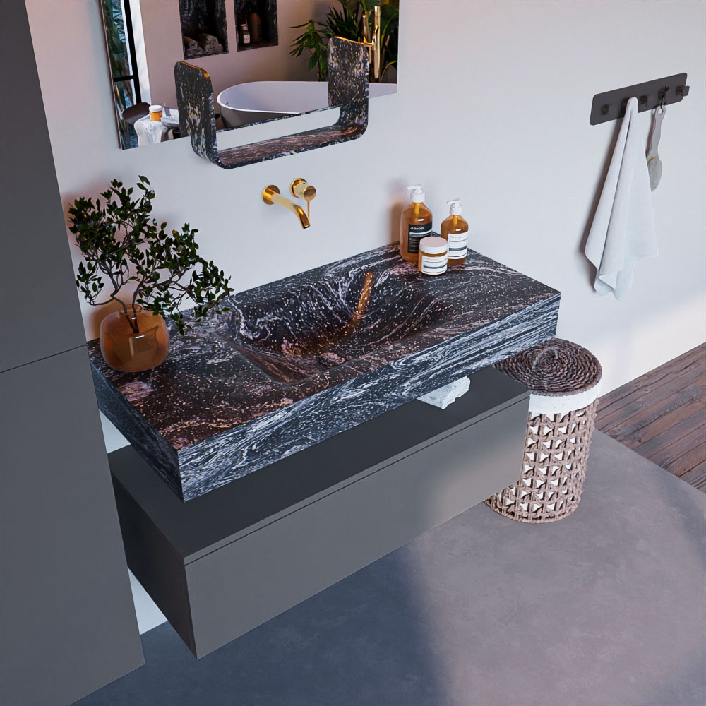 MONDIAZ ALAN-DLUX 100cm mueble de baño Plata 1 cajón. Lavabo CLOUD Centro sin orificios color Lava. 1 MONDIAZ ALAN-DLUX 100cm mueble de baño Plata 1 cajón. Lavabo CLOUD Centro sin orificios color Lava.