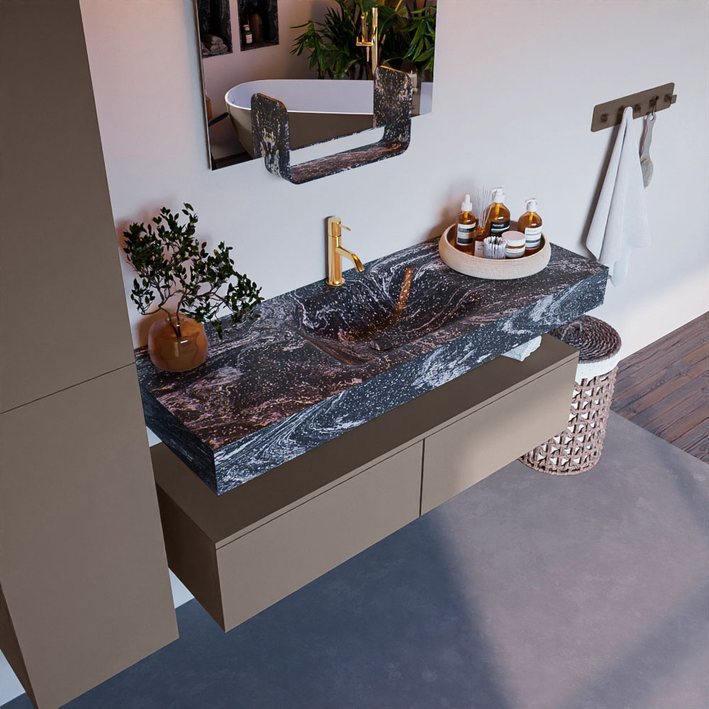 MONDIAZ ALAN-DLUX 130cm mueble de baño Smoke 2 cajones. Lavabo CLOUD Centro 1 orificio color Lava. 1 MONDIAZ ALAN-DLUX 130cm mueble de baño Smoke 2 cajones. Lavabo CLOUD Centro 1 orificio color Lava.
