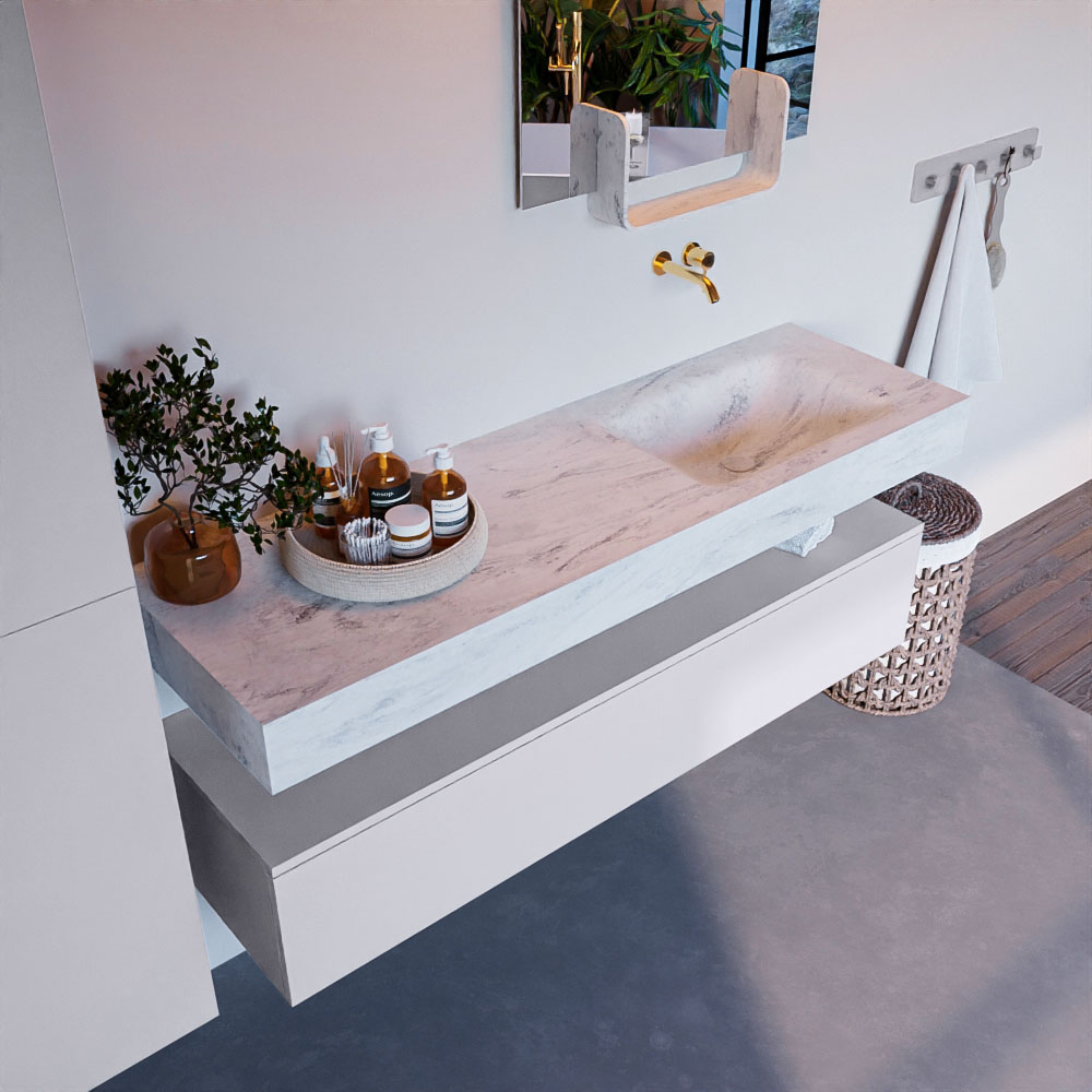 MONDIAZ ALAN-DLUX 150cm mueble de baño Cale 1 cajón. Lavabo CLOUD Derecho sin orificios color Opalo. 1 MONDIAZ ALAN-DLUX 150cm mueble de baño Cale 1 cajón. Lavabo CLOUD Derecho sin orificios color Opalo.