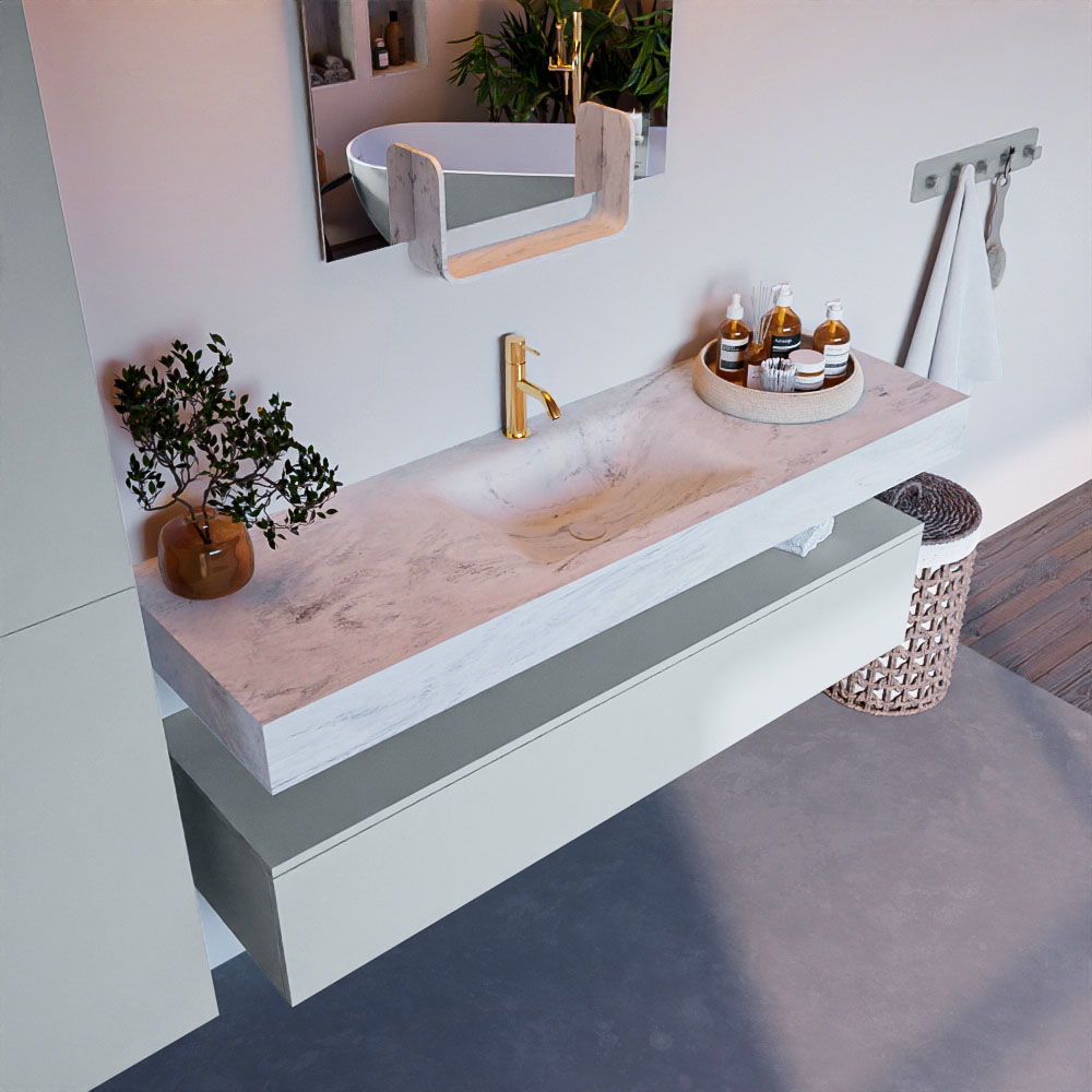 MONDIAZ ALAN-DLUX 150cm mueble de baño Clay 1 cajón. Lavabo CLOUD Centro 1 orificio color Opalo. 1 MONDIAZ ALAN-DLUX 150cm mueble de baño Clay 1 cajón. Lavabo CLOUD Centro 1 orificio color Opalo.