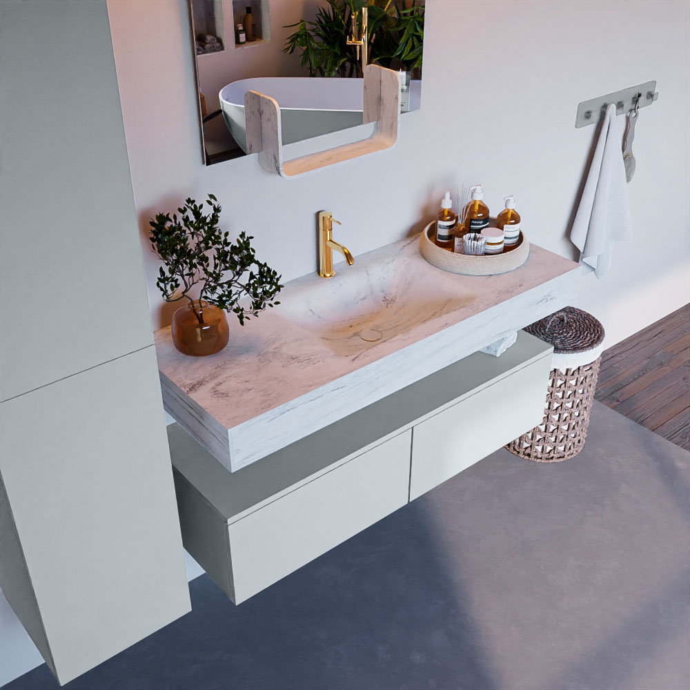 MONDIAZ ALAN-DLUX 120cm mueble de baño Clay 2 cajones. Lavabo CLOUD Centro 1 orificio color Opalo. 1 MONDIAZ ALAN-DLUX 120cm mueble de baño Clay 2 cajones. Lavabo CLOUD Centro 1 orificio color Opalo.