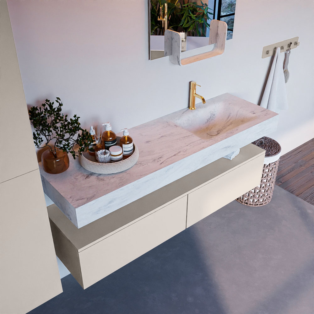 MONDIAZ ALAN-DLUX 150cm mueble de baño Linen 2 cajones. Lavabo CLOUD Derecho 1 orificio color Opalo. 1 MONDIAZ ALAN-DLUX 150cm mueble de baño Linen 2 cajones. Lavabo CLOUD Derecho 1 orificio color Opalo.