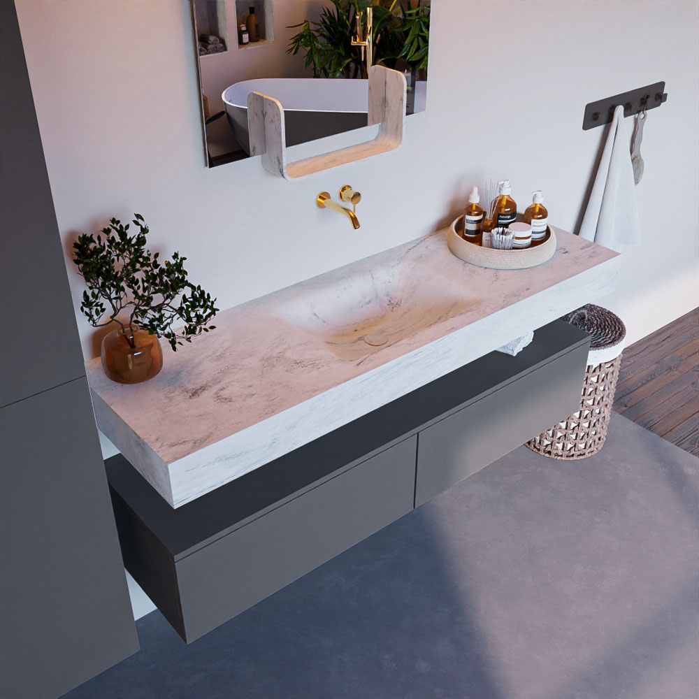MONDIAZ ALAN-DLUX 150cm mueble de baño Plata 2 cajones. Lavabo CLOUD Centro sin orificios color Opalo. 1 MONDIAZ ALAN-DLUX 150cm mueble de baño Plata 2 cajones. Lavabo CLOUD Centro sin orificios color Opalo.