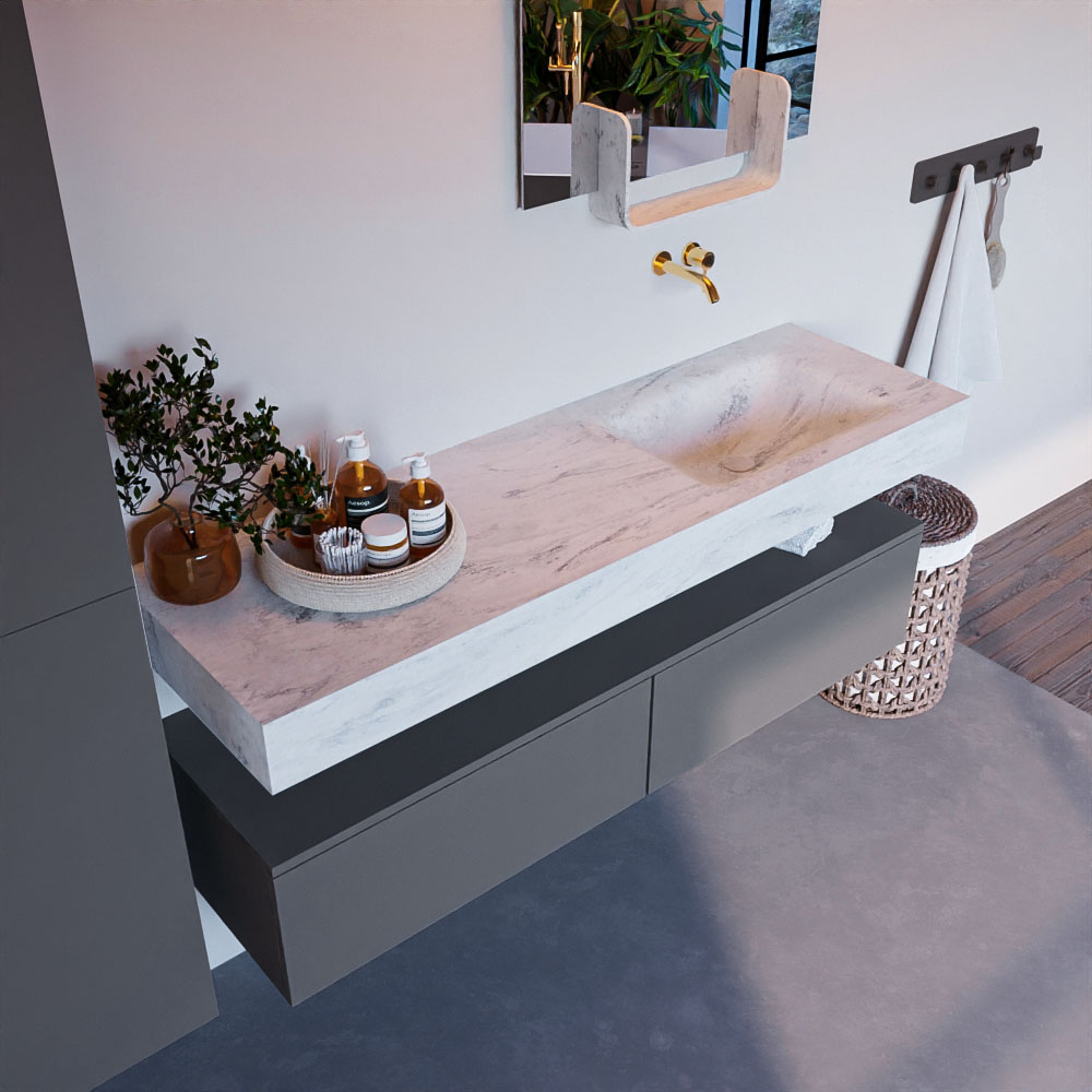 MONDIAZ ALAN-DLUX 150cm mueble de baño Plata 2 cajones. Lavabo CLOUD Derecho sin orificios color Opalo. 1 MONDIAZ ALAN-DLUX 150cm mueble de baño Plata 2 cajones. Lavabo CLOUD Derecho sin orificios color Opalo.