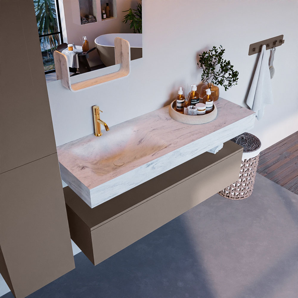 MONDIAZ ALAN-DLUX 130cm mueble de baño Smoke 1 cajón. Lavabo CLOUD Izquierda 1 orificio color Opalo. 1 MONDIAZ ALAN-DLUX 130cm mueble de baño Smoke 1 cajón. Lavabo CLOUD Izquierda 1 orificio color Opalo.