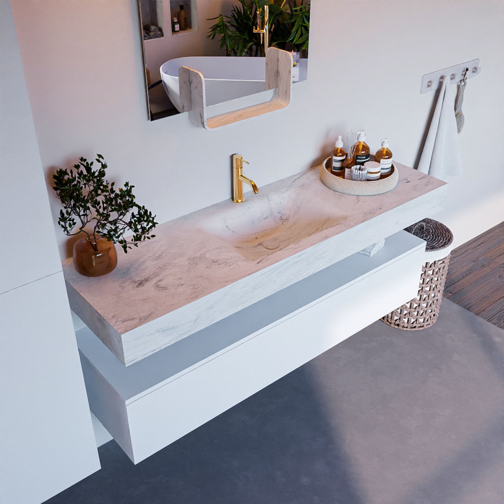 MONDIAZ ALAN-DLUX 150cm mueble de baño Talc 1 cajón. Lavabo CLOUD Centro 1 orificio color Opalo. 1 MONDIAZ ALAN-DLUX 150cm mueble de baño Talc 1 cajón. Lavabo CLOUD Centro 1 orificio color Opalo.
