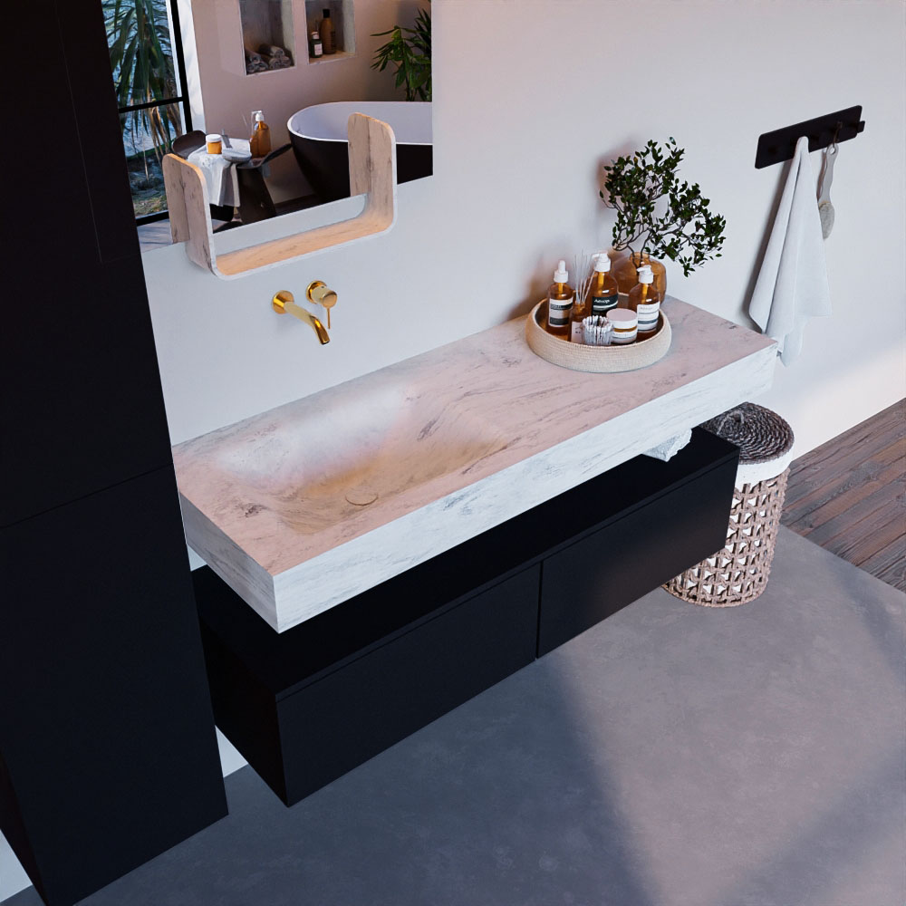 MONDIAZ ALAN-DLUX 130cm mueble de baño Urban 2 cajones. Lavabo CLOUD Izquierda sin orificios color Opalo. 1 MONDIAZ ALAN-DLUX 130cm mueble de baño Urban 2 cajones. Lavabo CLOUD Izquierda sin orificios color Opalo.