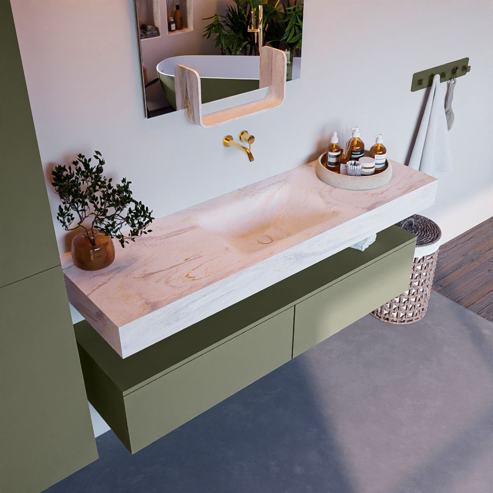 MONDIAZ ALAN-DLUX 150cm mueble de baño Army 2 cajones. Lavabo CLOUD Centro sin orificios color Ostra. 1 MONDIAZ ALAN-DLUX 150cm mueble de baño Army 2 cajones. Lavabo CLOUD Centro sin orificios color Ostra.