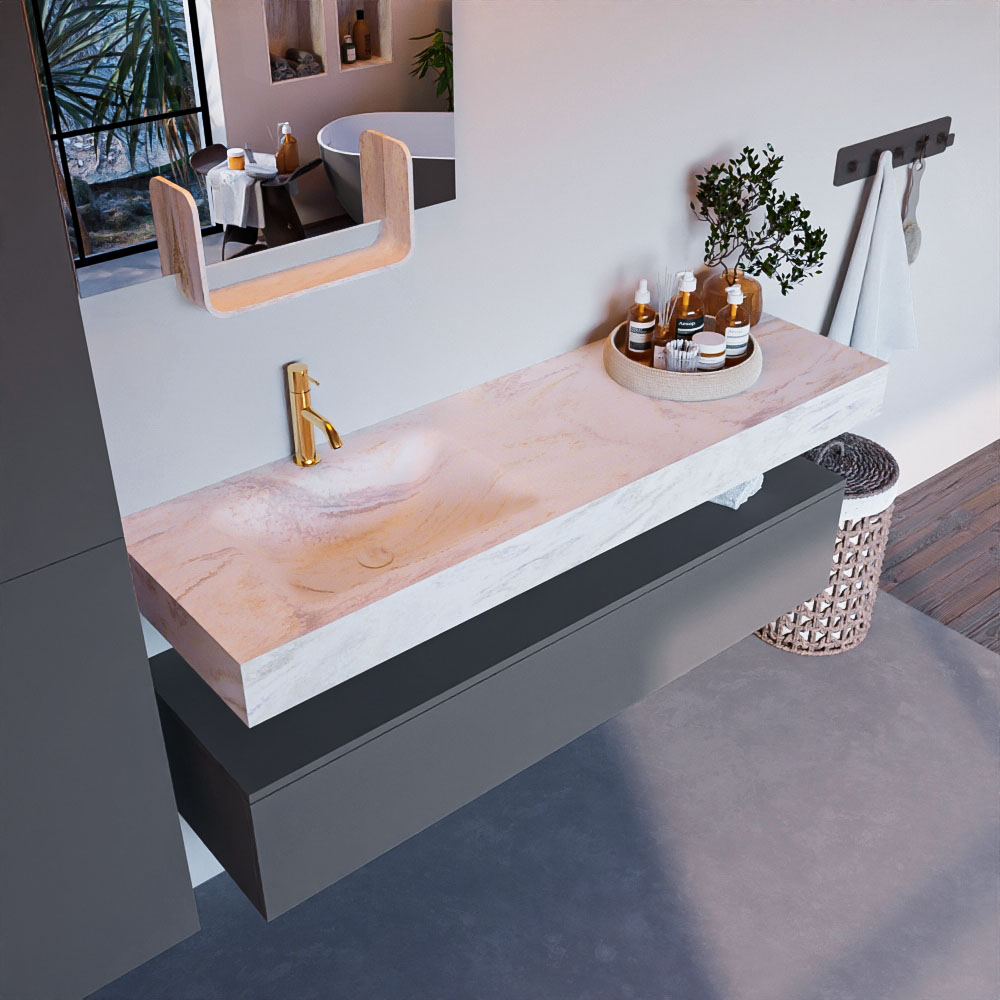 MONDIAZ ALAN-DLUX 150cm mueble de baño Plata 1 cajón. Lavabo CLOUD Izquierda 1 orificio color Ostra. 1 MONDIAZ ALAN-DLUX 150cm mueble de baño Plata 1 cajón. Lavabo CLOUD Izquierda 1 orificio color Ostra.