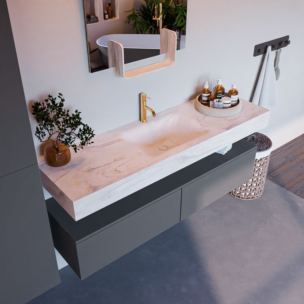 MONDIAZ ALAN-DLUX 150cm mueble de baño Plata 2 cajones. Lavabo CLOUD Centro 1 orificio color Ostra. 1 MONDIAZ ALAN-DLUX 150cm mueble de baño Plata 2 cajones. Lavabo CLOUD Centro 1 orificio color Ostra.