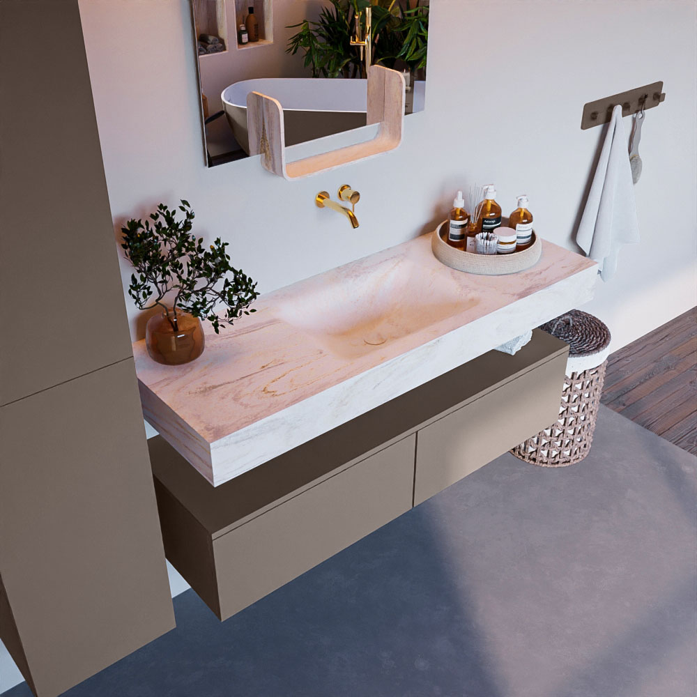 MONDIAZ ALAN-DLUX 130cm mueble de baño Smoke 2 cajones. Lavabo CLOUD Centro sin orificios color Ostra. 1 MONDIAZ ALAN-DLUX 130cm mueble de baño Smoke 2 cajones. Lavabo CLOUD Centro sin orificios color Ostra.