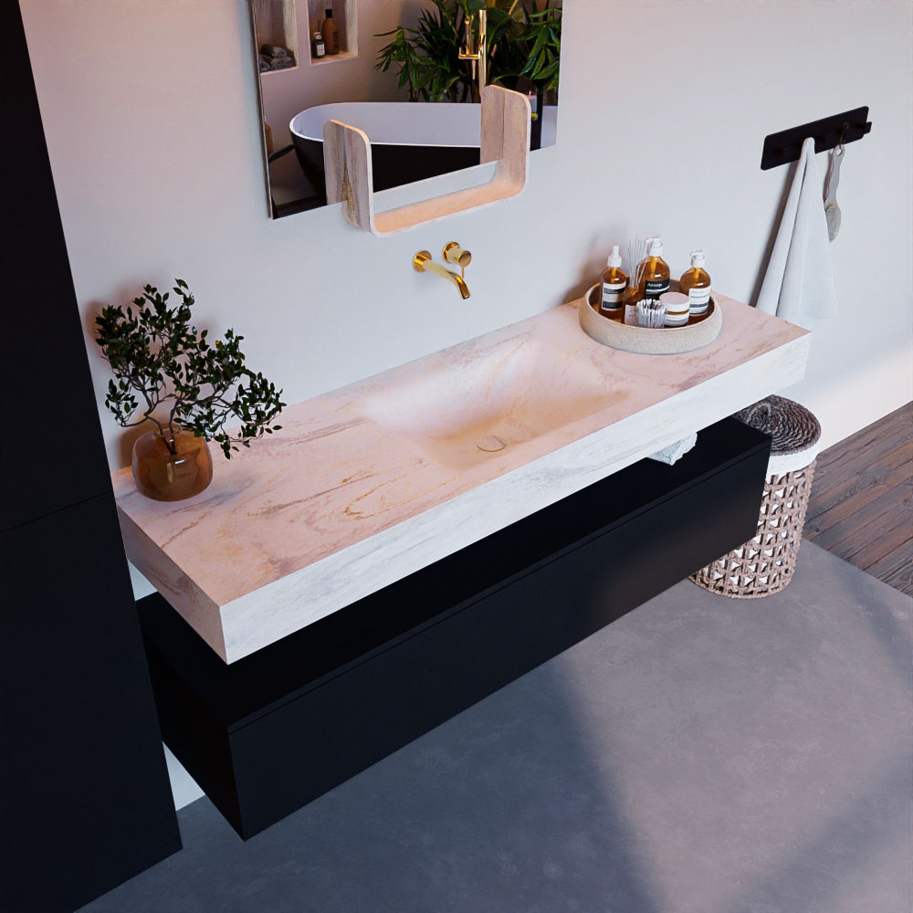 MONDIAZ ALAN-DLUX 150cm mueble de baño Urban 1 cajón. Lavabo CLOUD Centro sin orificios color Ostra. 1 MONDIAZ ALAN-DLUX 150cm mueble de baño Urban 1 cajón. Lavabo CLOUD Centro sin orificios color Ostra.