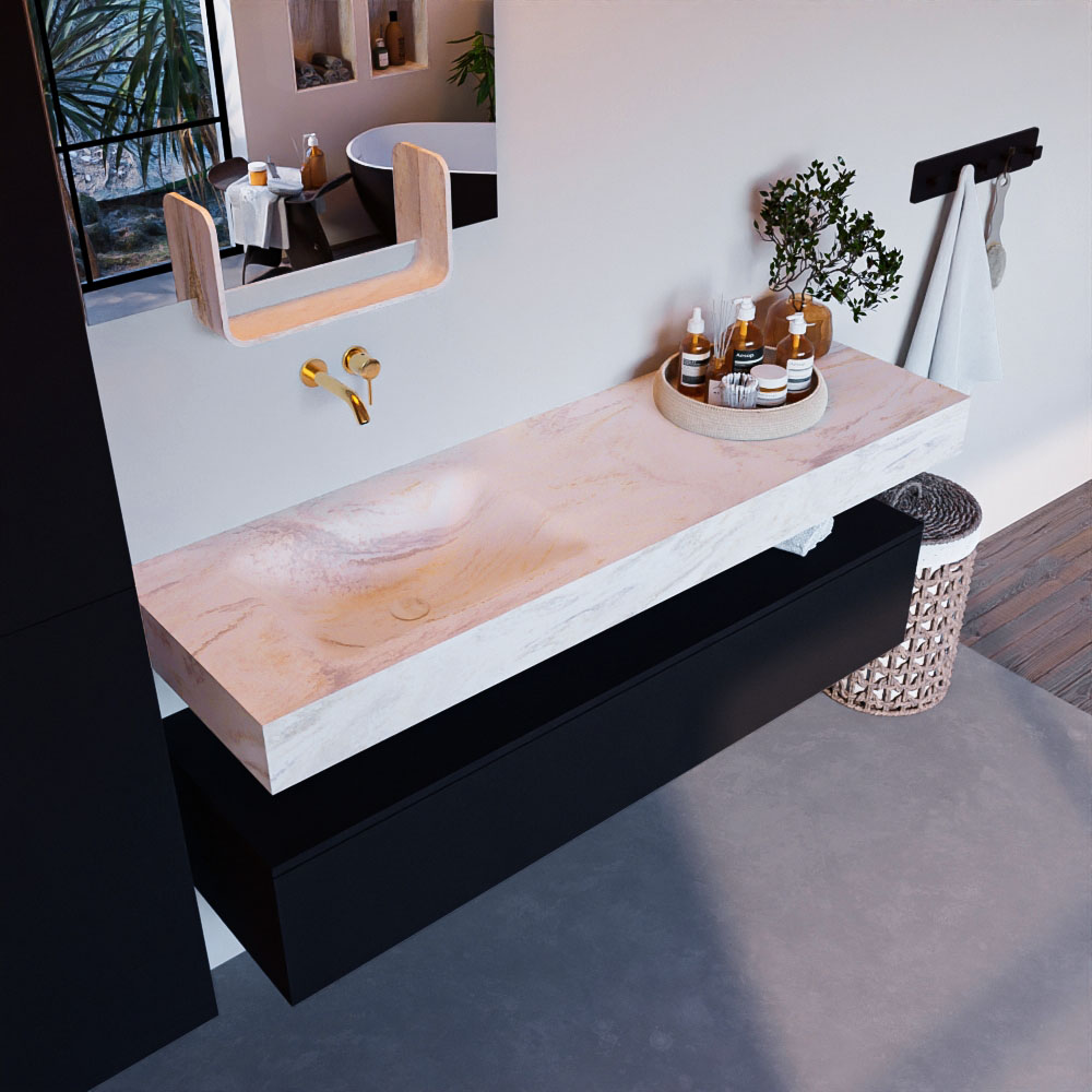 MONDIAZ ALAN-DLUX 150cm mueble de baño Urban 1 cajón. Lavabo CLOUD Izquierda sin orificios color Ostra. 1 MONDIAZ ALAN-DLUX 150cm mueble de baño Urban 1 cajón. Lavabo CLOUD Izquierda sin orificios color Ostra.