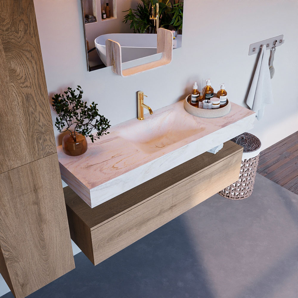 MONDIAZ ALAN-DLUX 130cm mueble de baño Washed Oak 1 cajón. Lavabo CLOUD Centro 1 orificio color Ostra. 1 MONDIAZ ALAN-DLUX 130cm mueble de baño Washed Oak 1 cajón. Lavabo CLOUD Centro 1 orificio color Ostra.