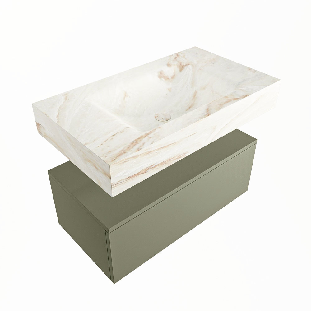 MONDIAZ ALAN-DLUX 80cm mueble de baño Army 1 cajón. Lavabo CLOUD Centro 1 orificio color Frappe. 5 MONDIAZ ALAN-DLUX 80cm mueble de baño Army 1 cajón. Lavabo CLOUD Centro 1 orificio color Frappe. - Imagen 5