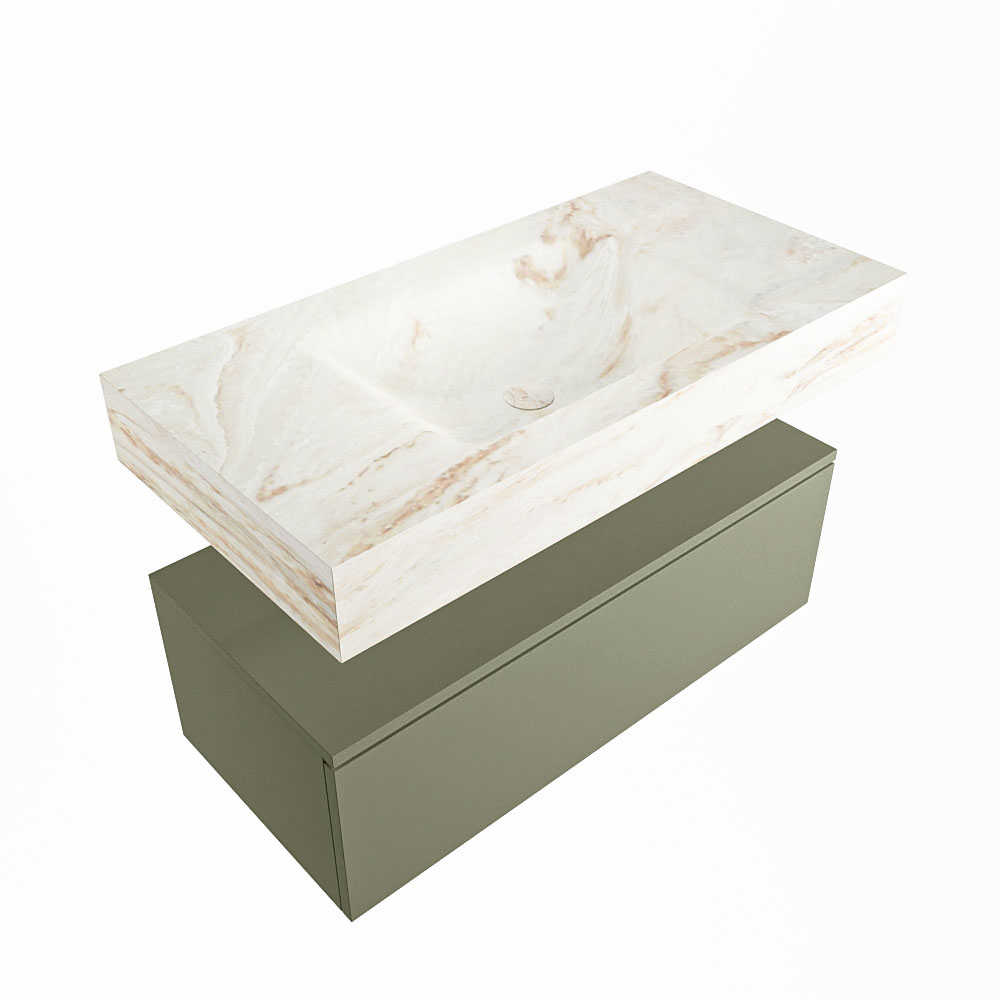 MONDIAZ ALAN-DLUX 90cm mueble de baño Army 1 cajón. Lavabo CLOUD Centro sin orificios color Frappe. 5 MONDIAZ ALAN-DLUX 90cm mueble de baño Army 1 cajón. Lavabo CLOUD Centro sin orificios color Frappe. - Imagen 5