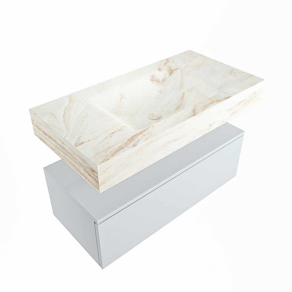 MONDIAZ ALAN-DLUX 90cm mueble de baño Clay 1 cajón. Lavabo CLOUD Centro sin orificios color Frappe. 5 MONDIAZ ALAN-DLUX 90cm mueble de baño Clay 1 cajón. Lavabo CLOUD Centro sin orificios color Frappe. - Imagen 5