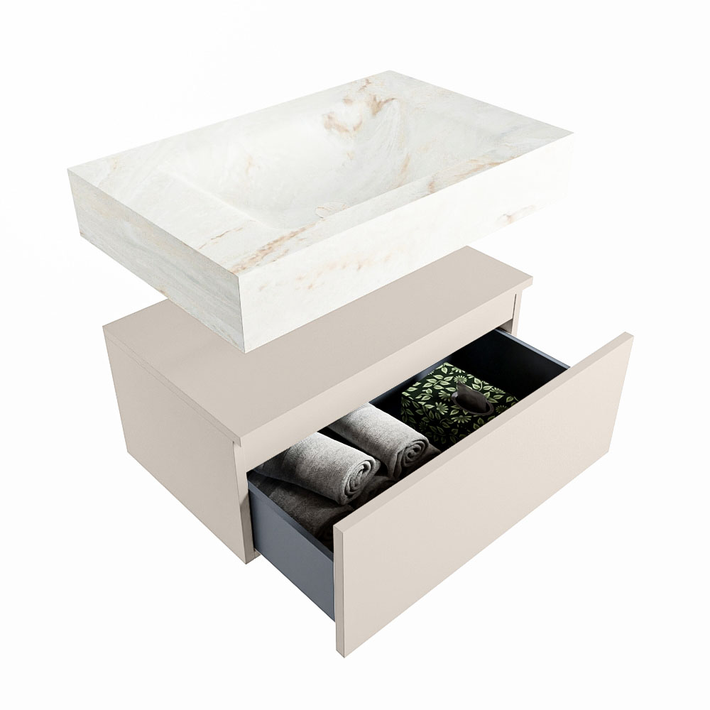 MONDIAZ ALAN-DLUX 70cm mueble de baño Linen 1 cajón. Lavabo CLOUD Centro 1 orificio color Frappe. 6 MONDIAZ ALAN-DLUX 70cm mueble de baño Linen 1 cajón. Lavabo CLOUD Centro 1 orificio color Frappe. - Imagen 6