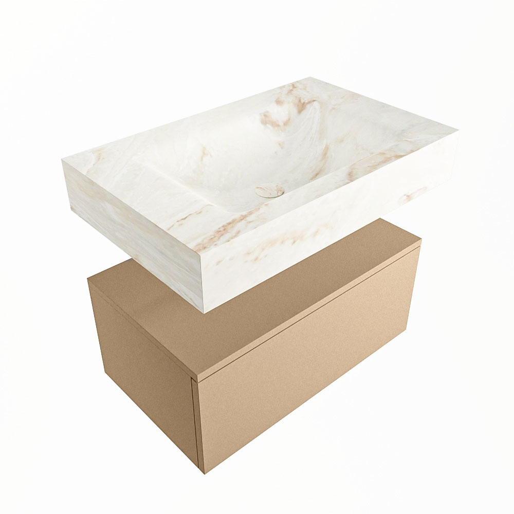 MONDIAZ ALAN-DLUX 70cm mueble de baño Oro 1 cajón. Lavabo CLOUD Centro sin orificios color Frappe. 5 MONDIAZ ALAN-DLUX 70cm mueble de baño Oro 1 cajón. Lavabo CLOUD Centro sin orificios color Frappe. - Imagen 5