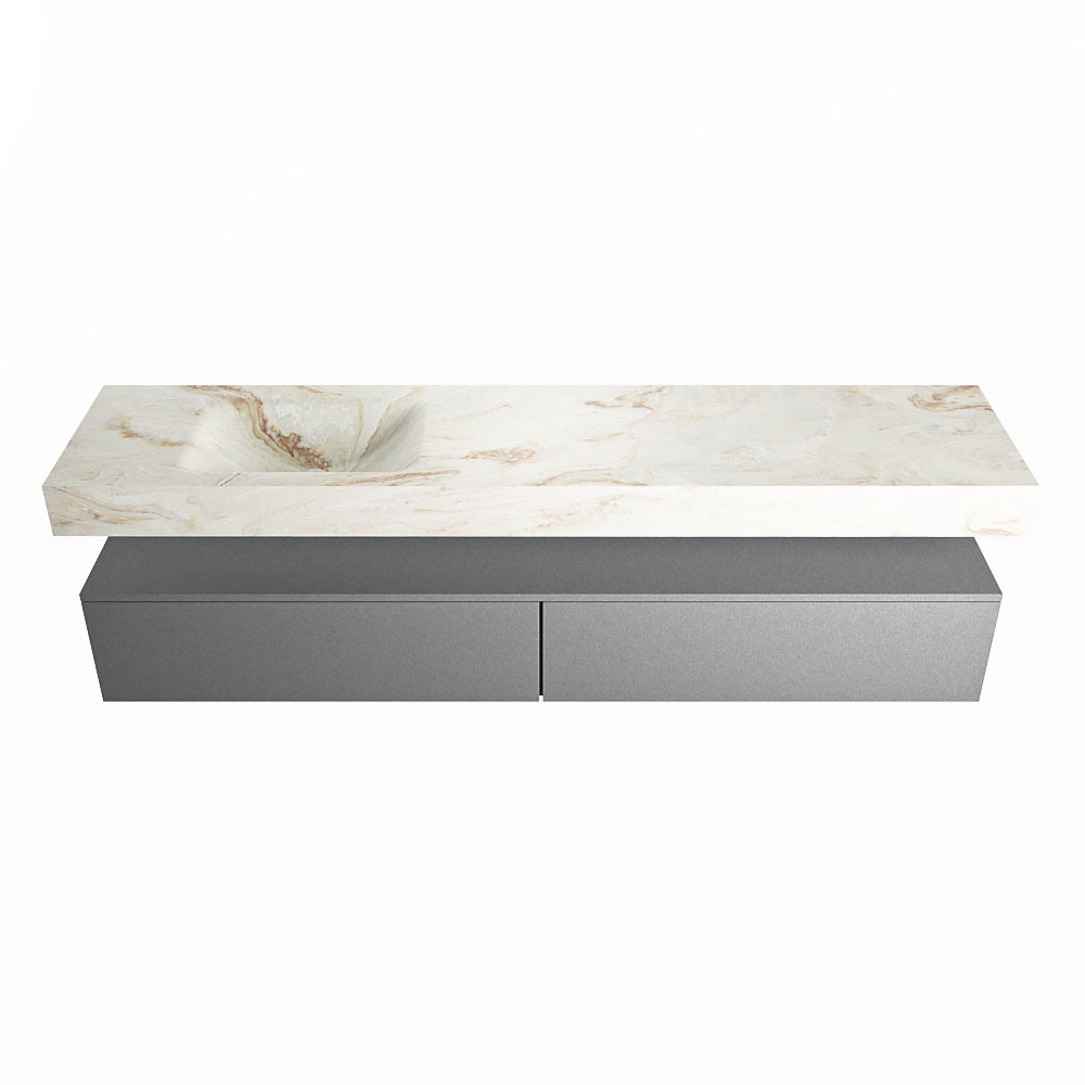 MONDIAZ ALAN-DLUX 200cm mueble de baño Plata 2 cajones. Lavabo CLOUD Izquierda 1 orificio color Frappe. 4 MONDIAZ ALAN-DLUX 200cm mueble de baño Plata 2 cajones. Lavabo CLOUD Izquierda 1 orificio color Frappe. - Imagen 4