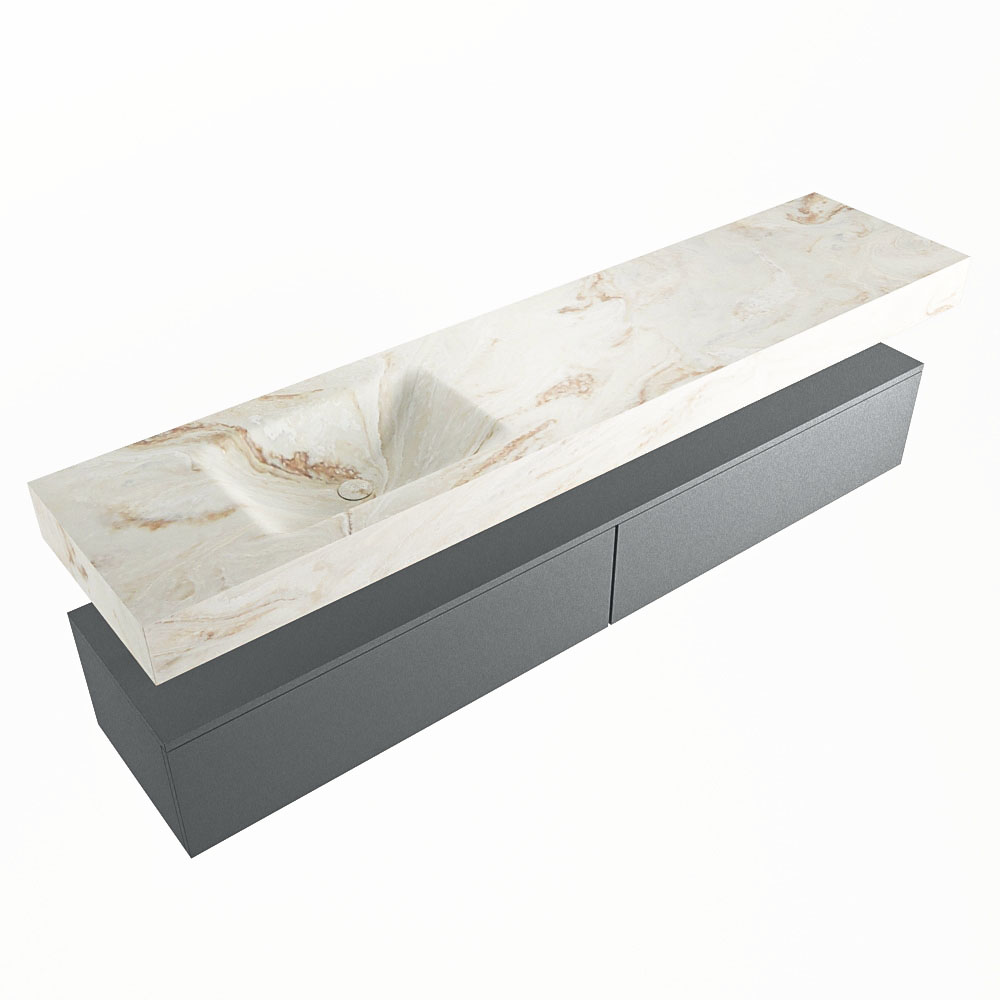 MONDIAZ ALAN-DLUX 200cm mueble de baño Plata 2 cajones. Lavabo CLOUD Izquierda 1 orificio color Frappe. 5 MONDIAZ ALAN-DLUX 200cm mueble de baño Plata 2 cajones. Lavabo CLOUD Izquierda 1 orificio color Frappe. - Imagen 5