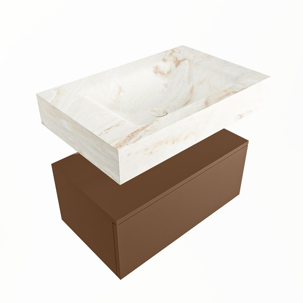 MONDIAZ ALAN-DLUX 70cm mueble de baño Rust 1 cajón. Lavabo CLOUD Centro 1 orificio color Frappe. 5 MONDIAZ ALAN-DLUX 70cm mueble de baño Rust 1 cajón. Lavabo CLOUD Centro 1 orificio color Frappe. - Imagen 5